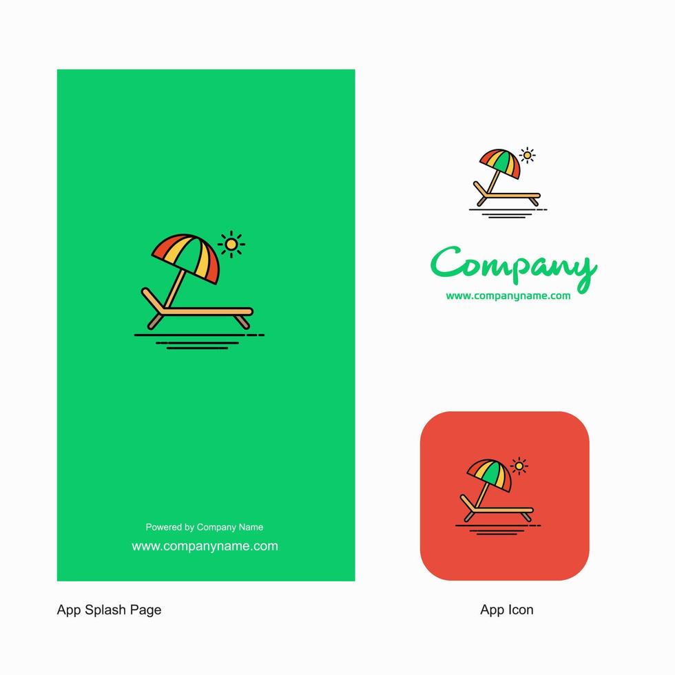 ícone do aplicativo de logotipo da empresa de praia e design de página inicial elementos de design de aplicativo de negócios criativos vetor