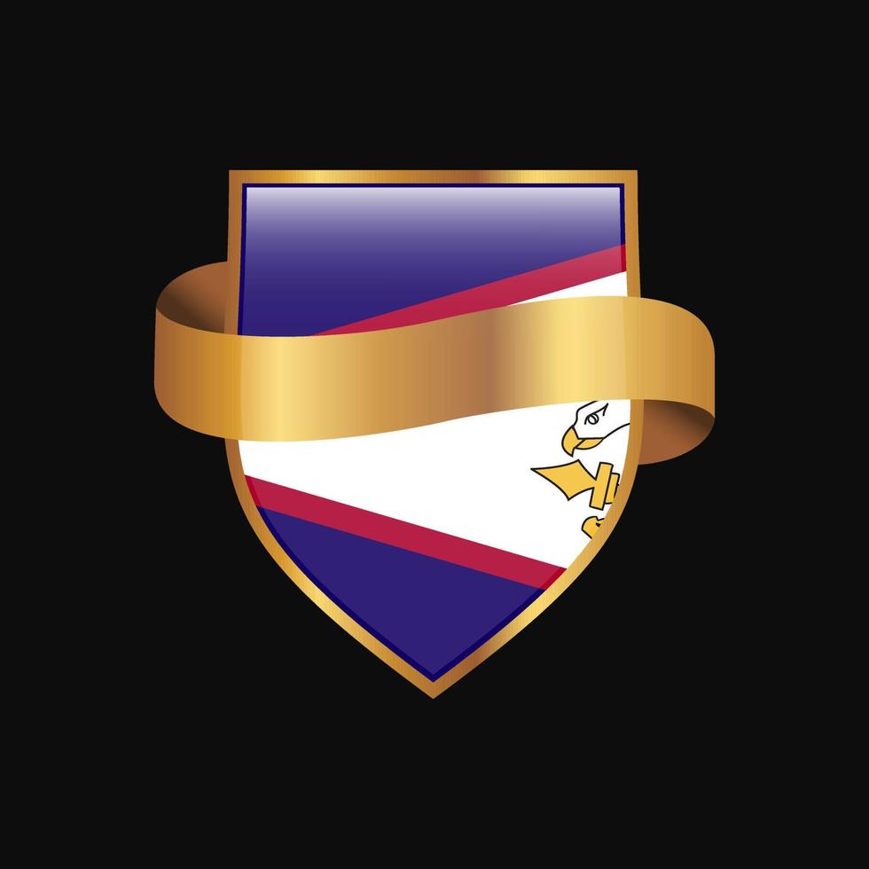 vetor de design de distintivo dourado de bandeira de samoa americana