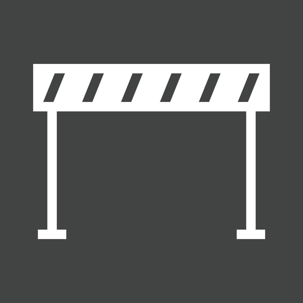 ícone invertido de glifo de barreira de estrada vetor