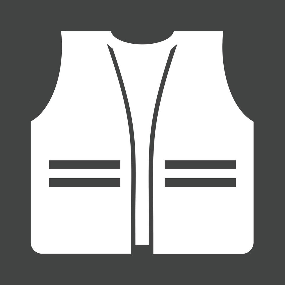 ícone invertido de glifo de jaqueta de construção vetor