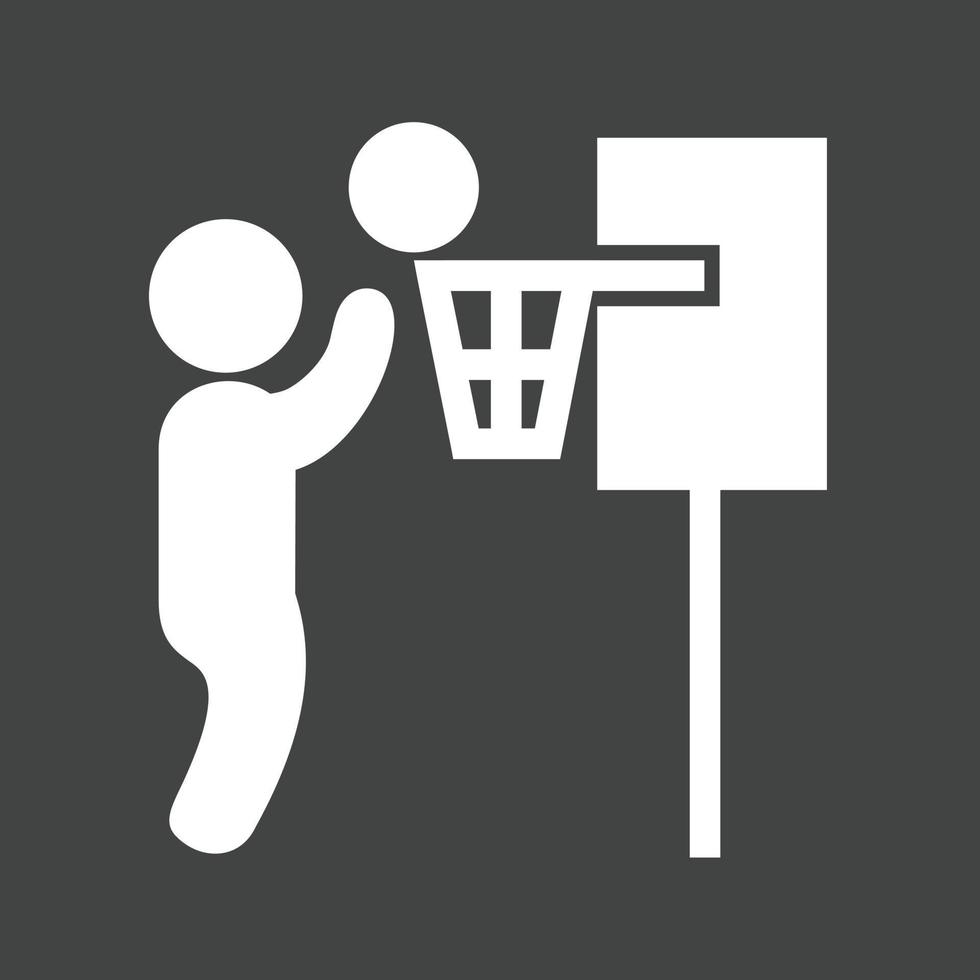 ícone invertido de glifo de jogador de basquete vetor