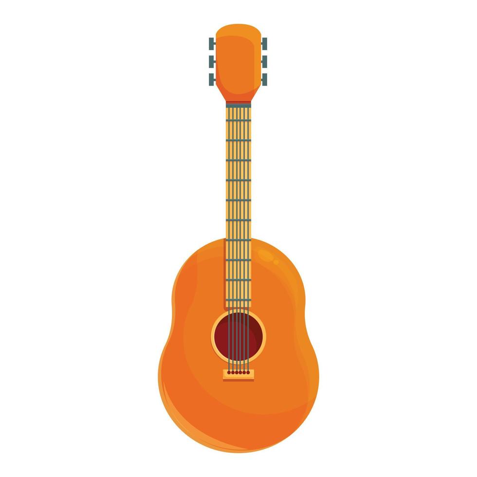 ícone de guitarra de acampamento, estilo cartoon vetor