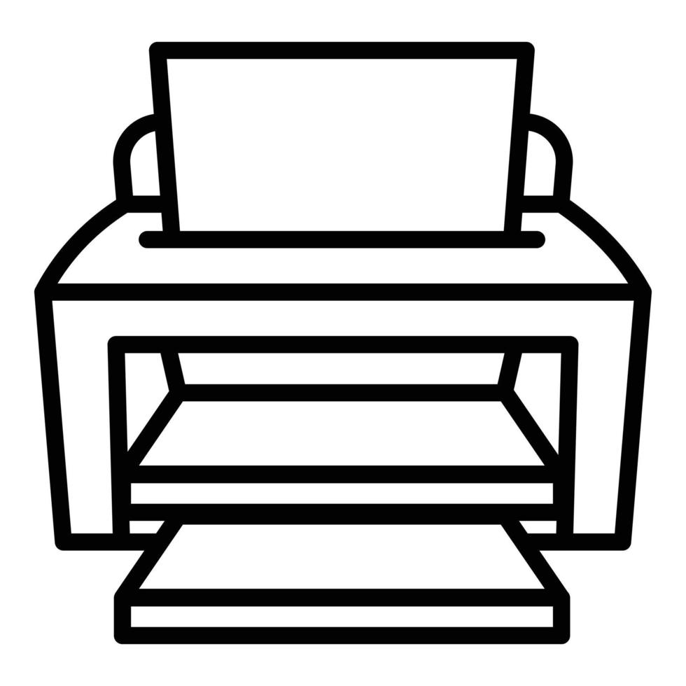 ícone de impressora a jato de tinta, estilo de estrutura de tópicos vetor