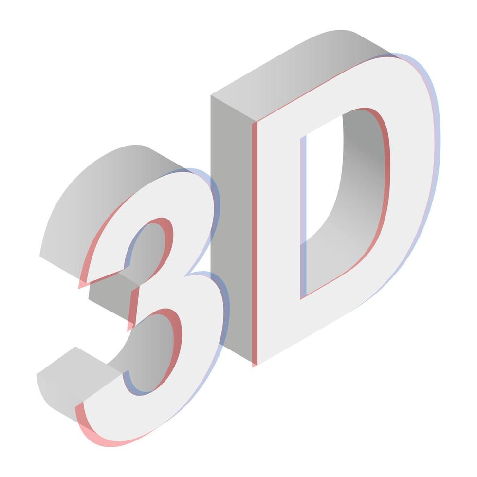 ícone 3d isométrico de letras vetor