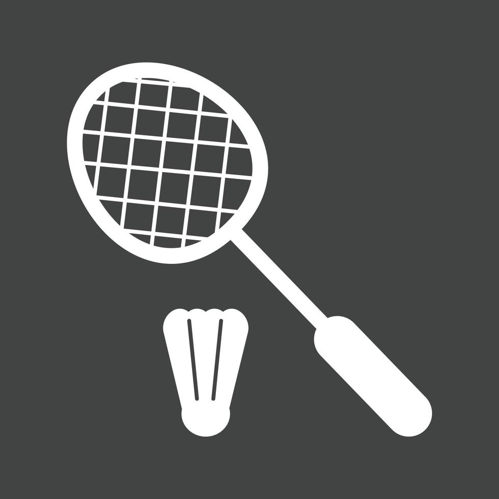 ícone invertido de glifo de badminton vetor