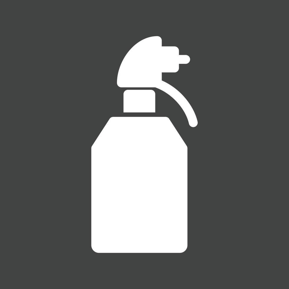 ícone invertido de glifo de garrafa de spray vetor
