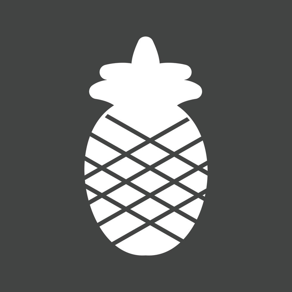 ícone invertido de glifo de abacaxi vetor