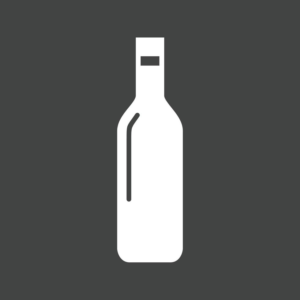 glifo de garrafa ícone invertido vetor
