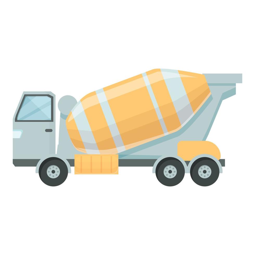 vetor de desenhos animados de ícone de caminhão de cimento. misturador de concreto