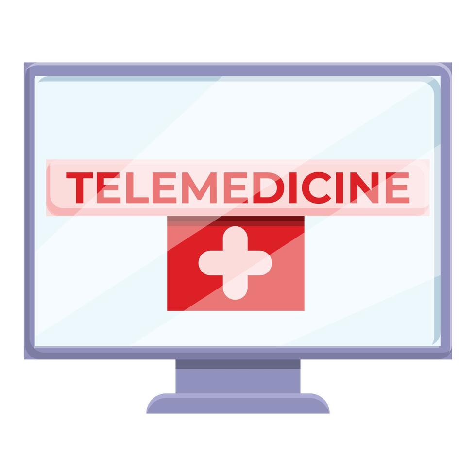 ícone de telemedicina, estilo cartoon vetor