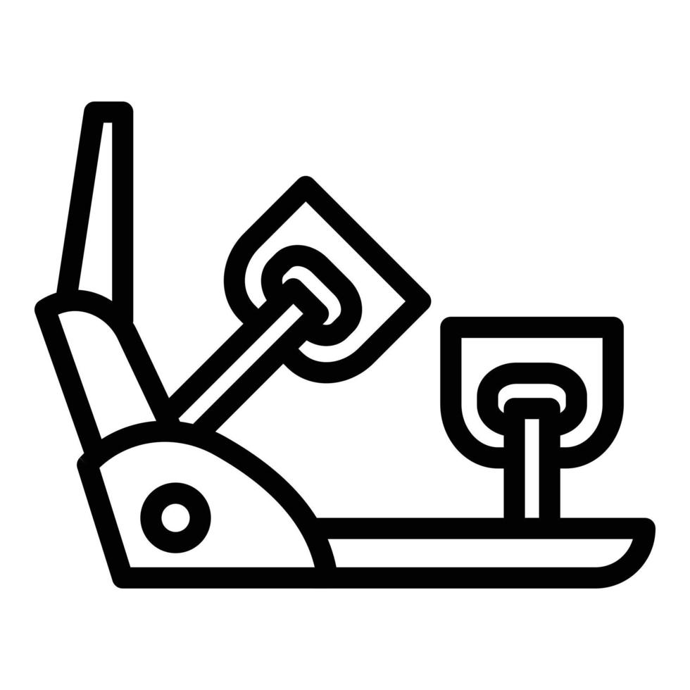 ícone de batida de pé de esqui, estilo de estrutura de tópicos vetor
