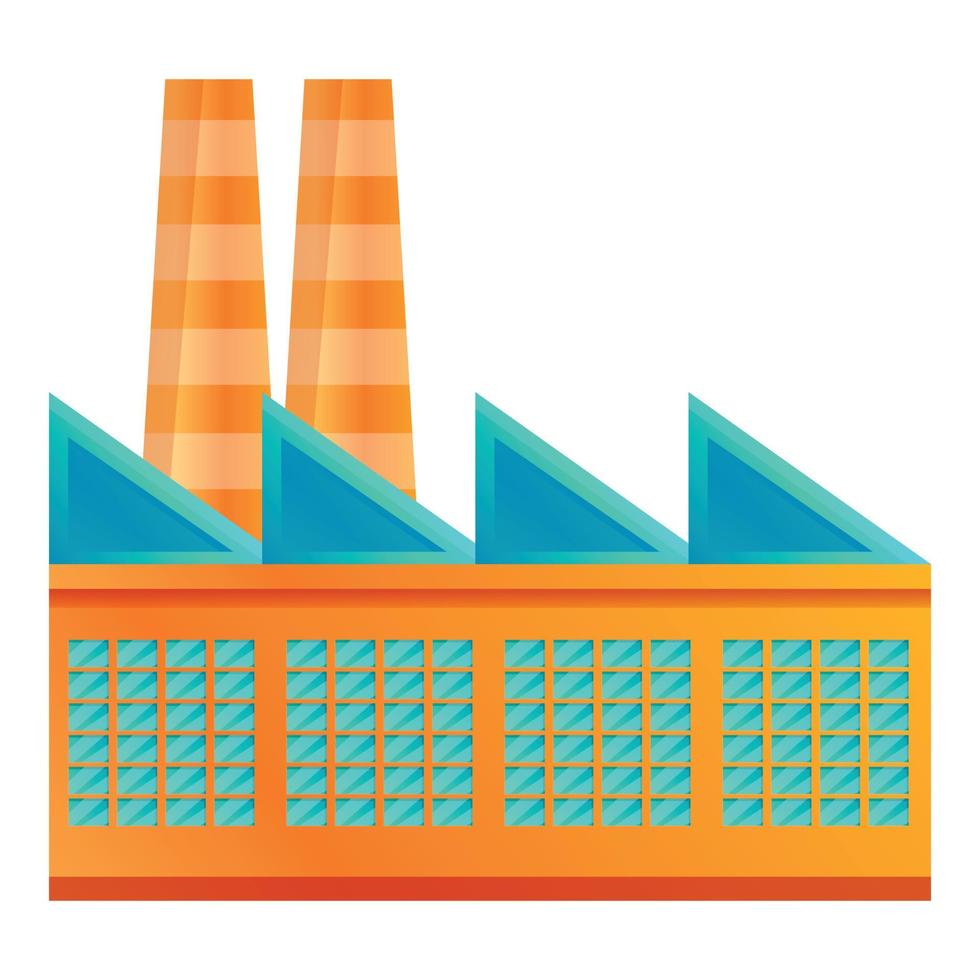 ícone da fábrica de produção têxtil, estilo cartoon vetor