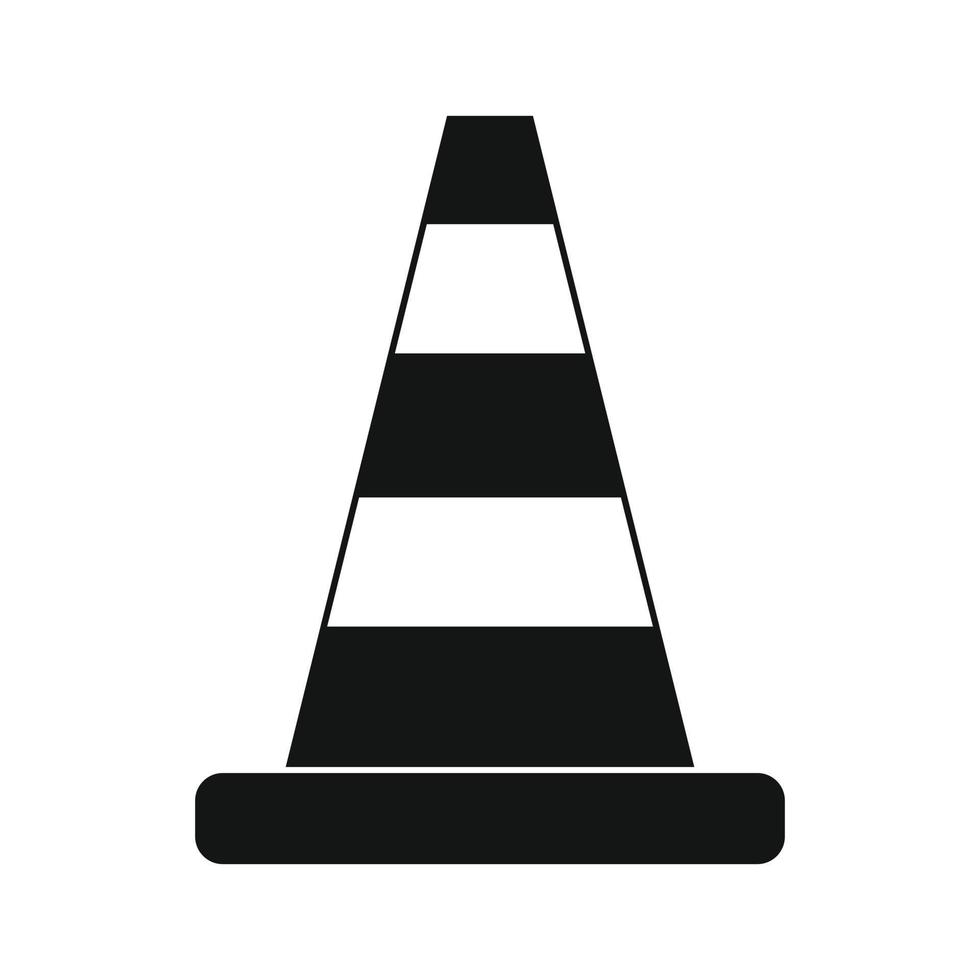 ícone simples de tráfego cone preto vetor