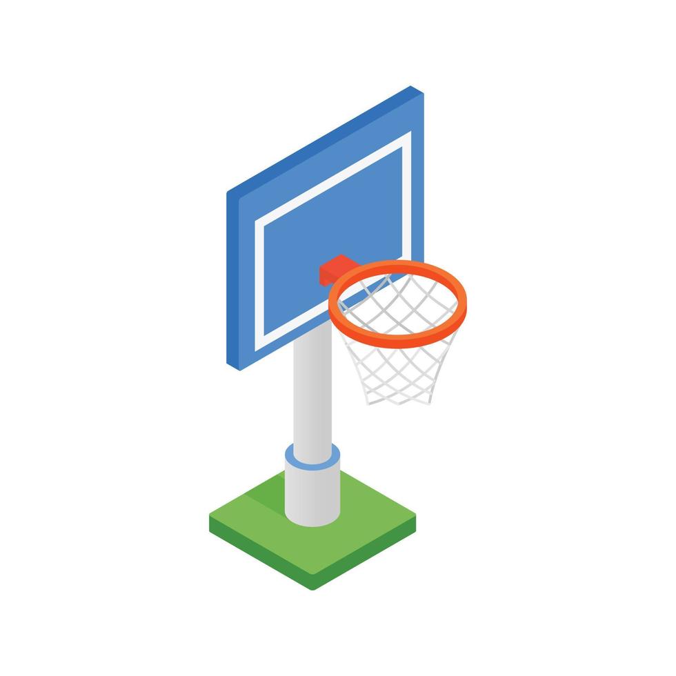 gol de basquete em um ícone 3d isométrico de playground vetor