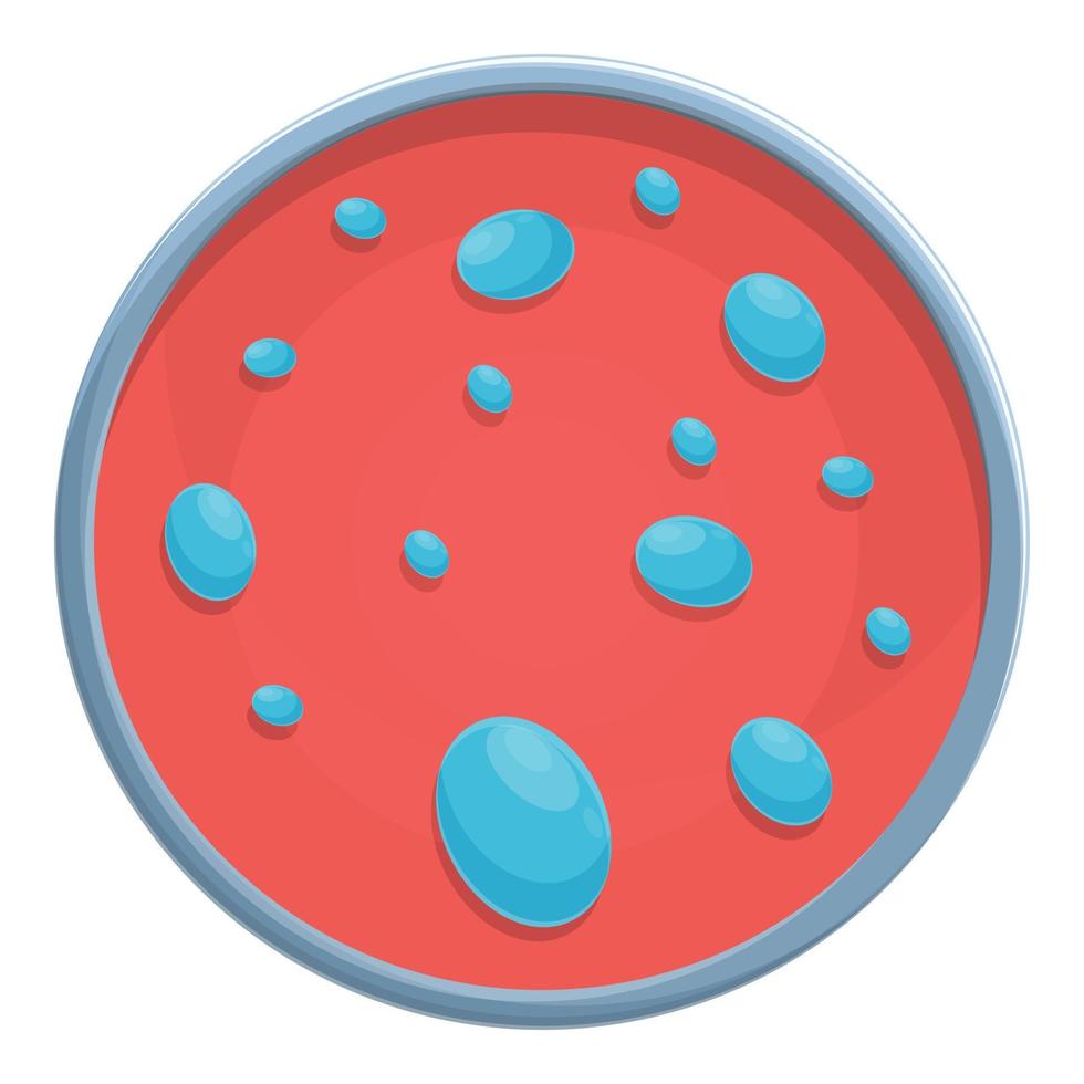 ícone de sangue de placa de Petri, estilo cartoon vetor