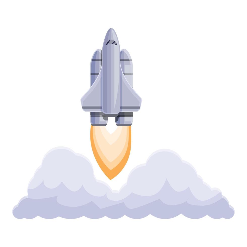 ícone de lançamento de nave espacial, estilo cartoon vetor