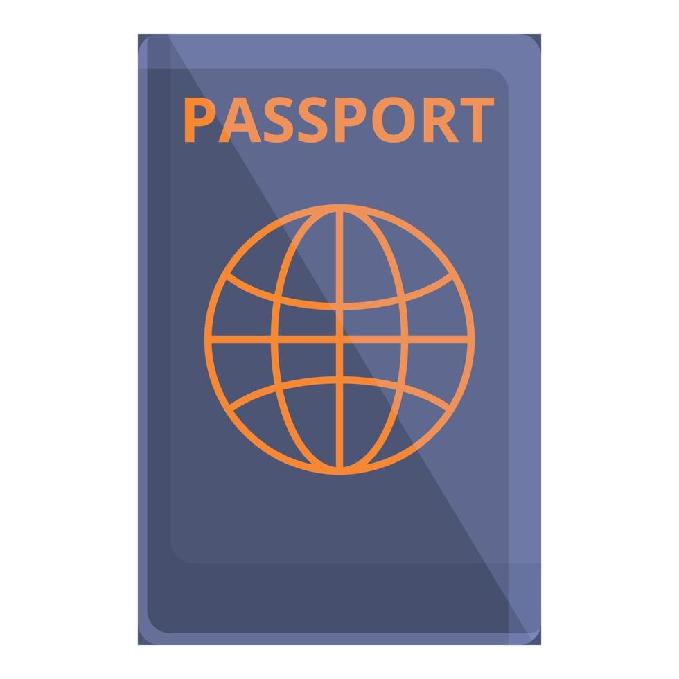 ícone de passaporte internacional, estilo cartoon vetor