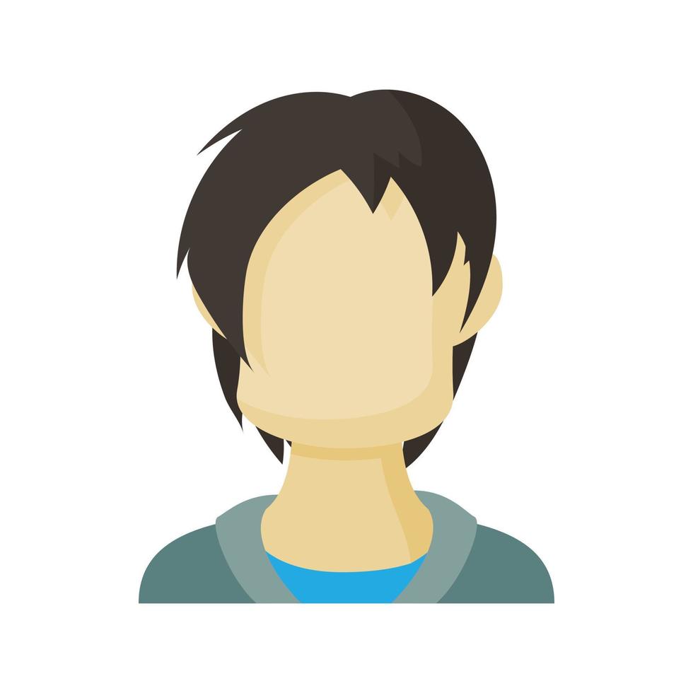 ícone do adolescente dos homens do avatar, estilo dos desenhos animados vetor