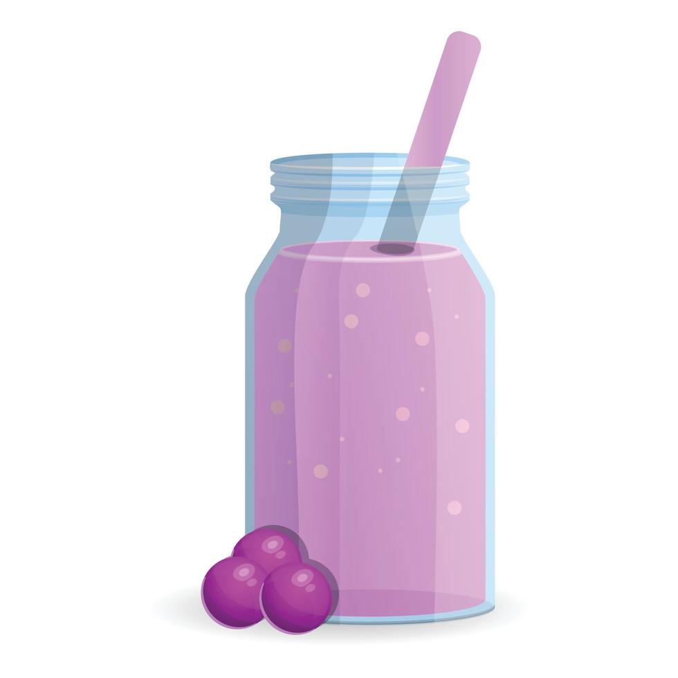 ícone de garrafa de smoothie de baga, estilo cartoon vetor