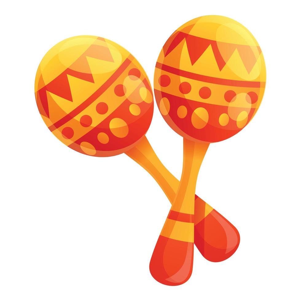 ícone de duas maracas, estilo cartoon vetor