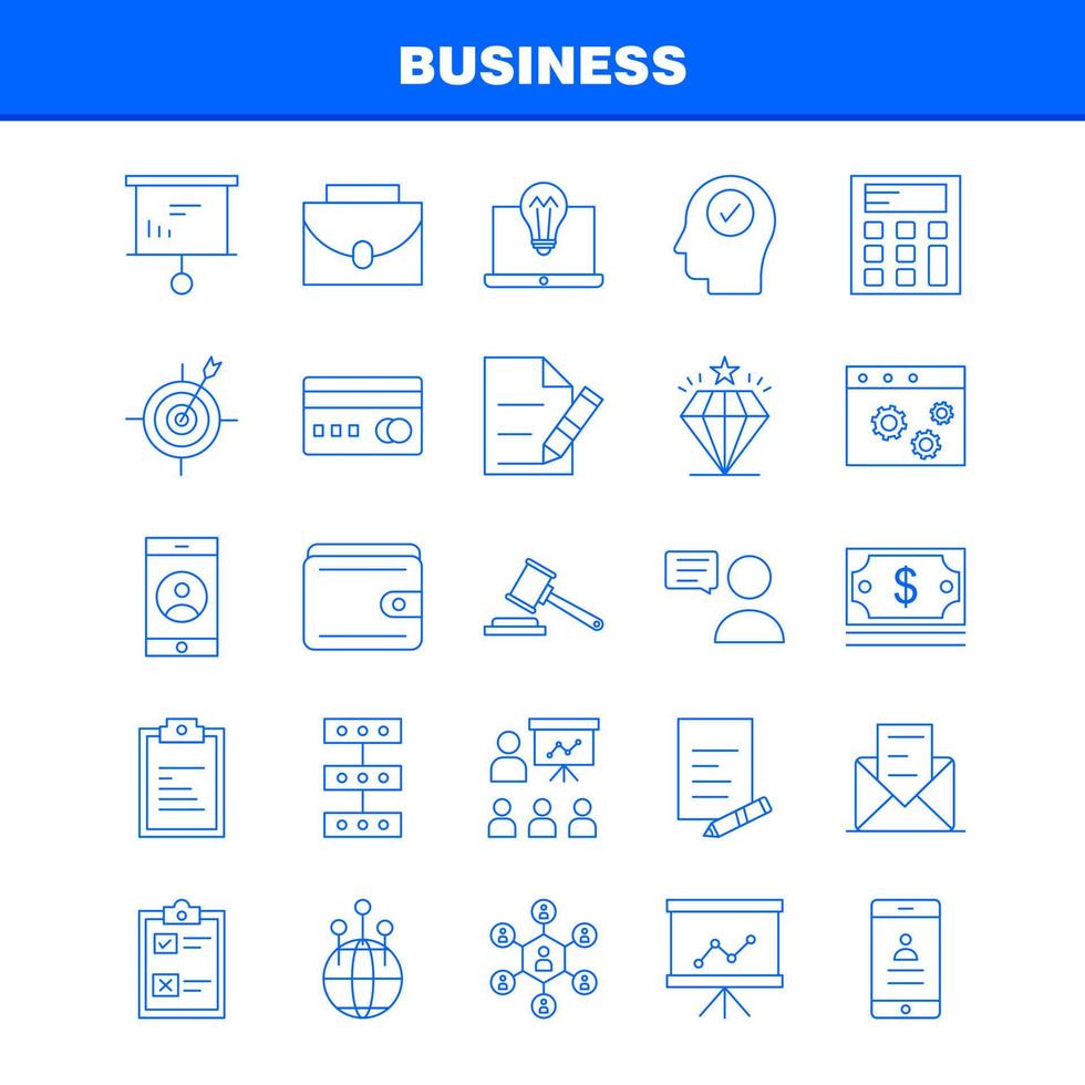 ícone de linha de negócios para impressão na web e kit de uxui móvel, como dinheiro em dólares de negócios, compre vetor de pacote de pictograma de mensagem de areia de bate-papo de negócios