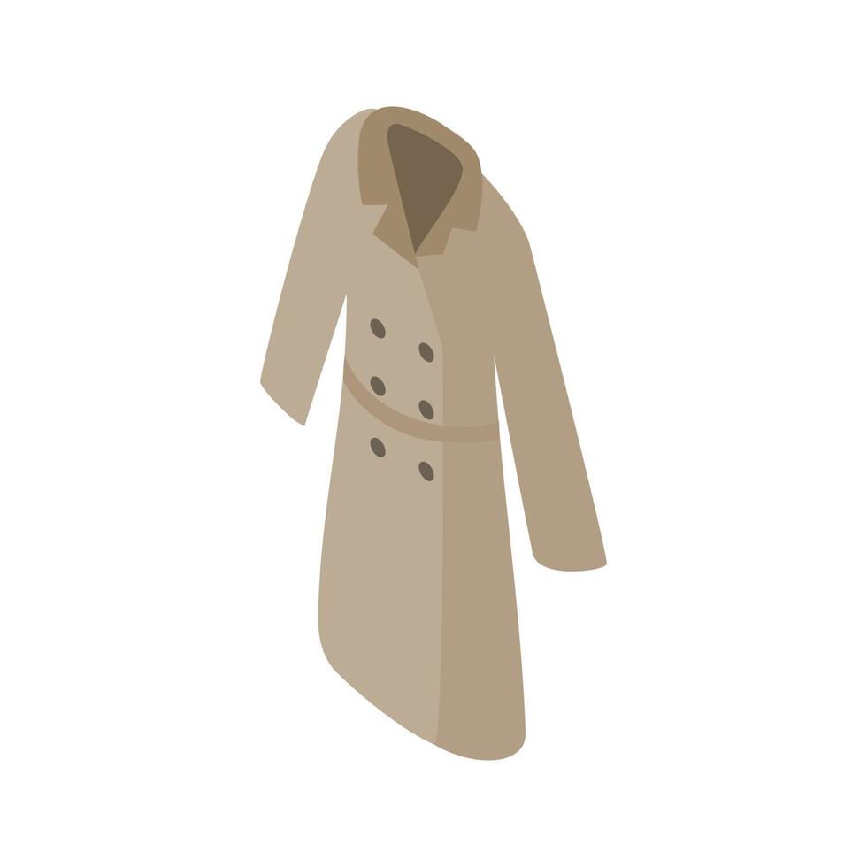 ícone de casaco feminino cinza, estilo 3d isométrico vetor