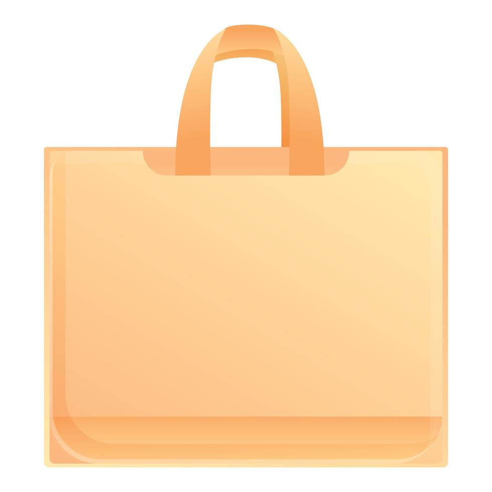 ícone de bolsa de laptop marrom, estilo cartoon vetor