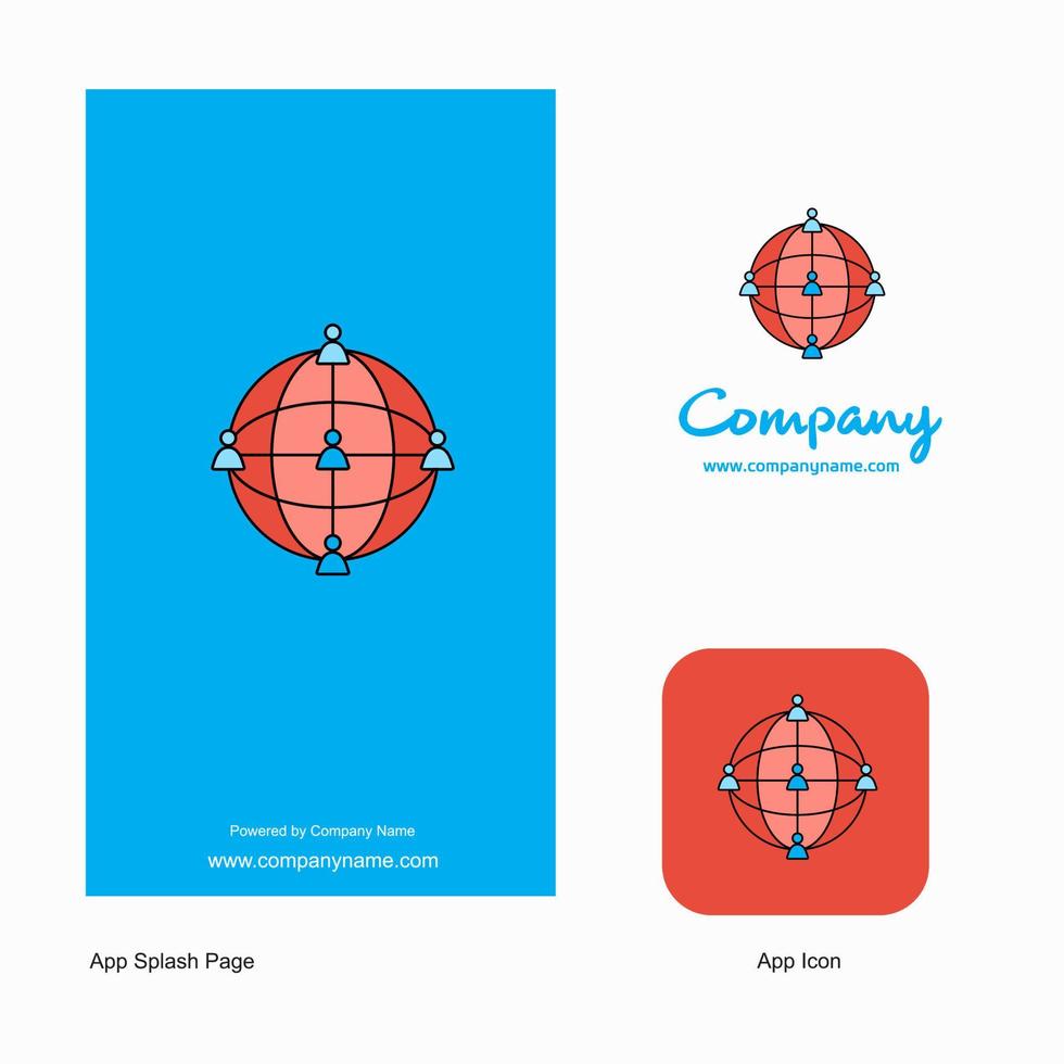 ícone de aplicativo de logotipo de empresa de rede global e design de página inicial elementos de design de aplicativo de negócios criativos vetor