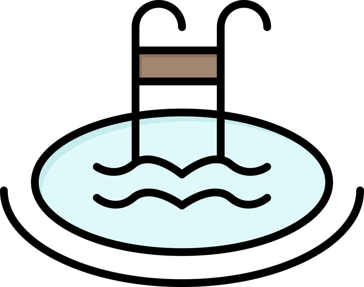 modelo de banner de ícone de vetor de ícone de cor plana de serviço de natação de piscina de hotel