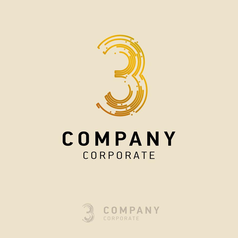 vetor de design de logotipo de 3 empresas com fundo branco
