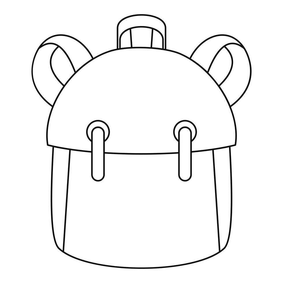 ícone de mochila infantil, estilo de estrutura de tópicos vetor