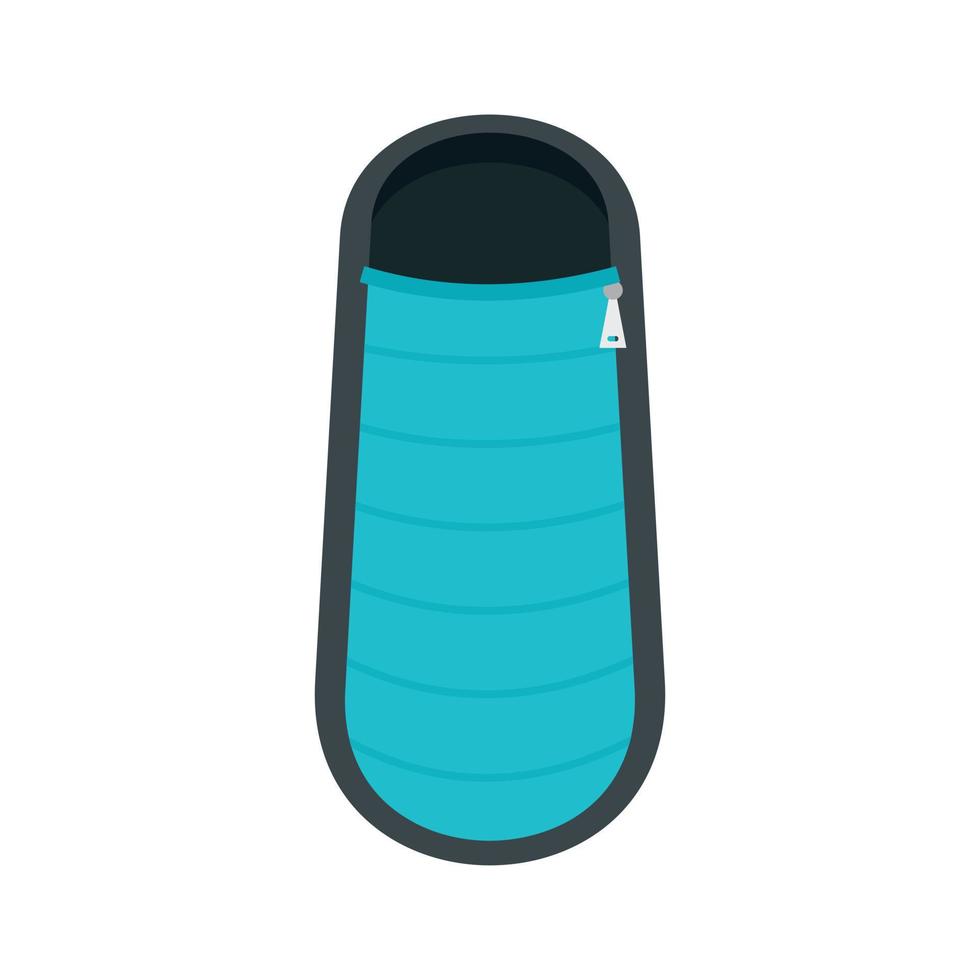ícone do saco de dormir azul, estilo simples vetor