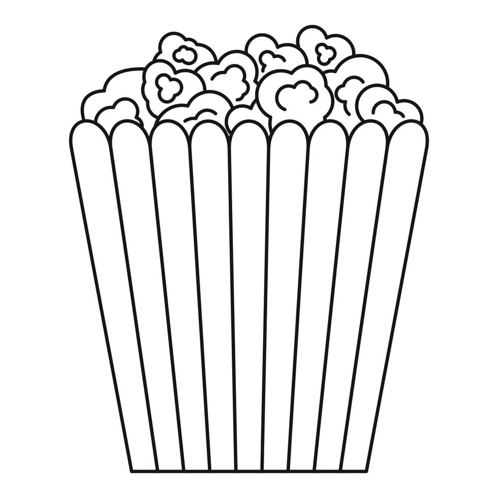 ícone de caixa de pipoca de cinema, estilo de estrutura de tópicos vetor