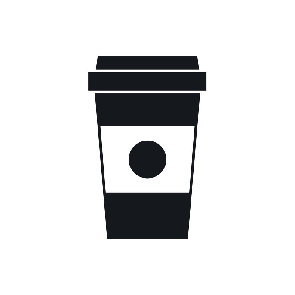 ícone de xícara de café de papel, estilo simples vetor