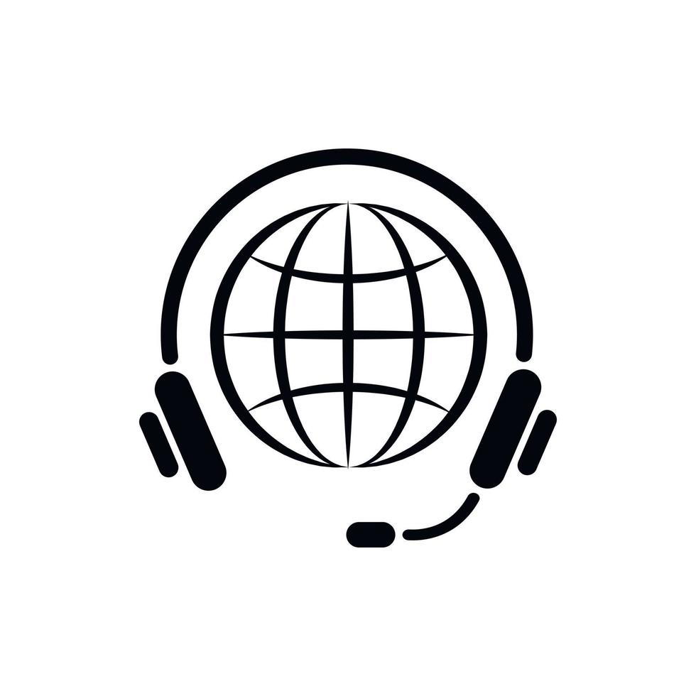 ícone mundial de consulta, estilo simples vetor