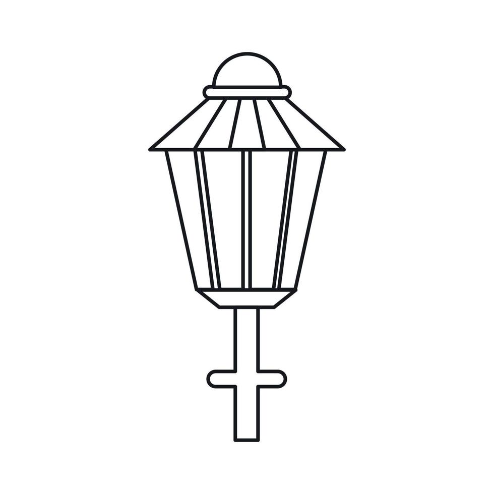 ícone de lâmpada de rua, estilo de estrutura de tópicos vetor