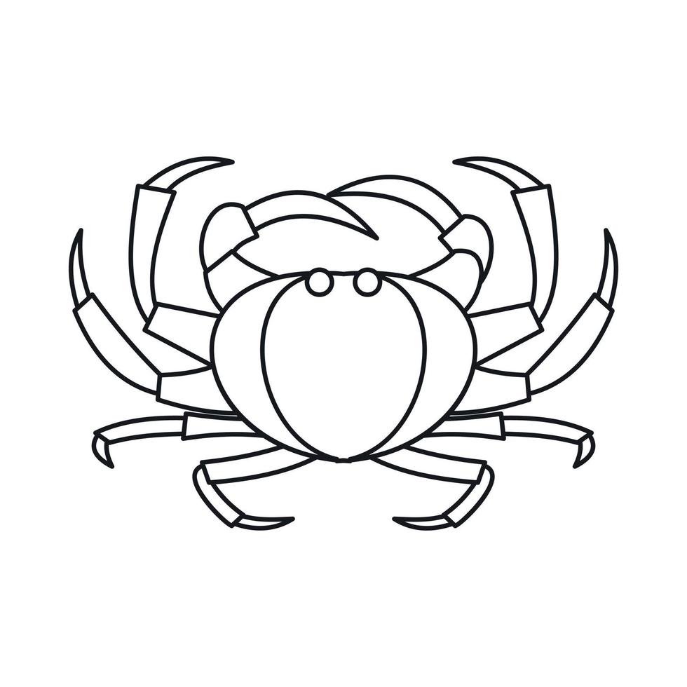 ícone de caranguejo, estilo de estrutura de tópicos vetor