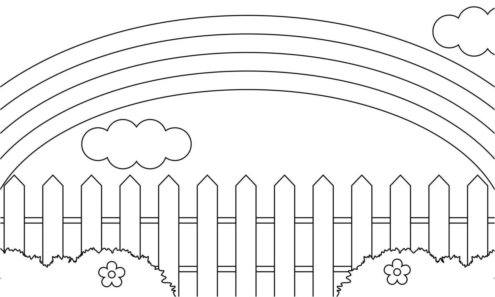 arco-íris bonito página para colorir livro para colorir. ilustração dos desenhos animados. vetor