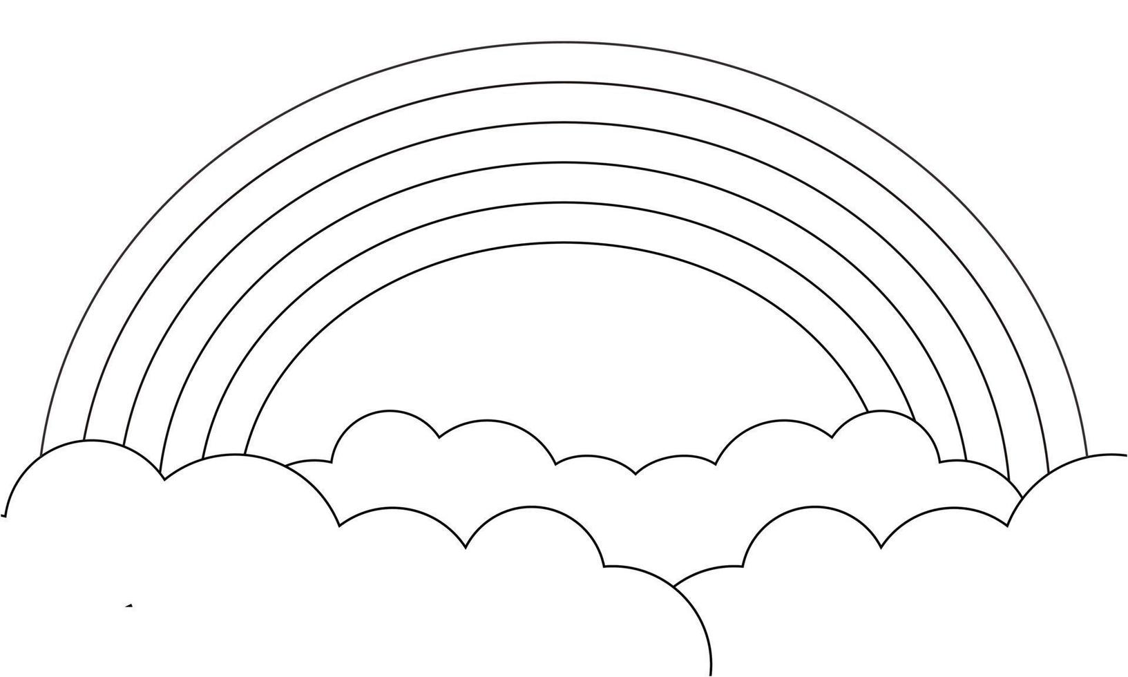 arco-íris bonito página para colorir livro para colorir. ilustração dos desenhos animados. vetor