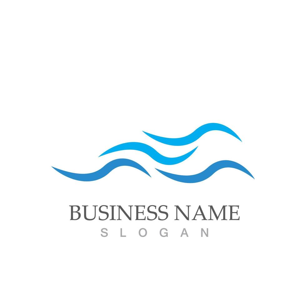 vetor de logotipo de ilustração de design de ícone de onda de água
