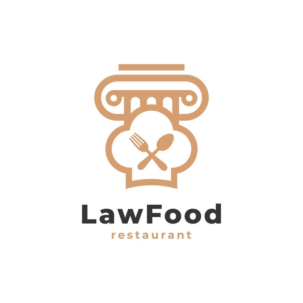 justiça escritório de advocacia pilar coluna restaurante comida logotipo design inspiração vetor