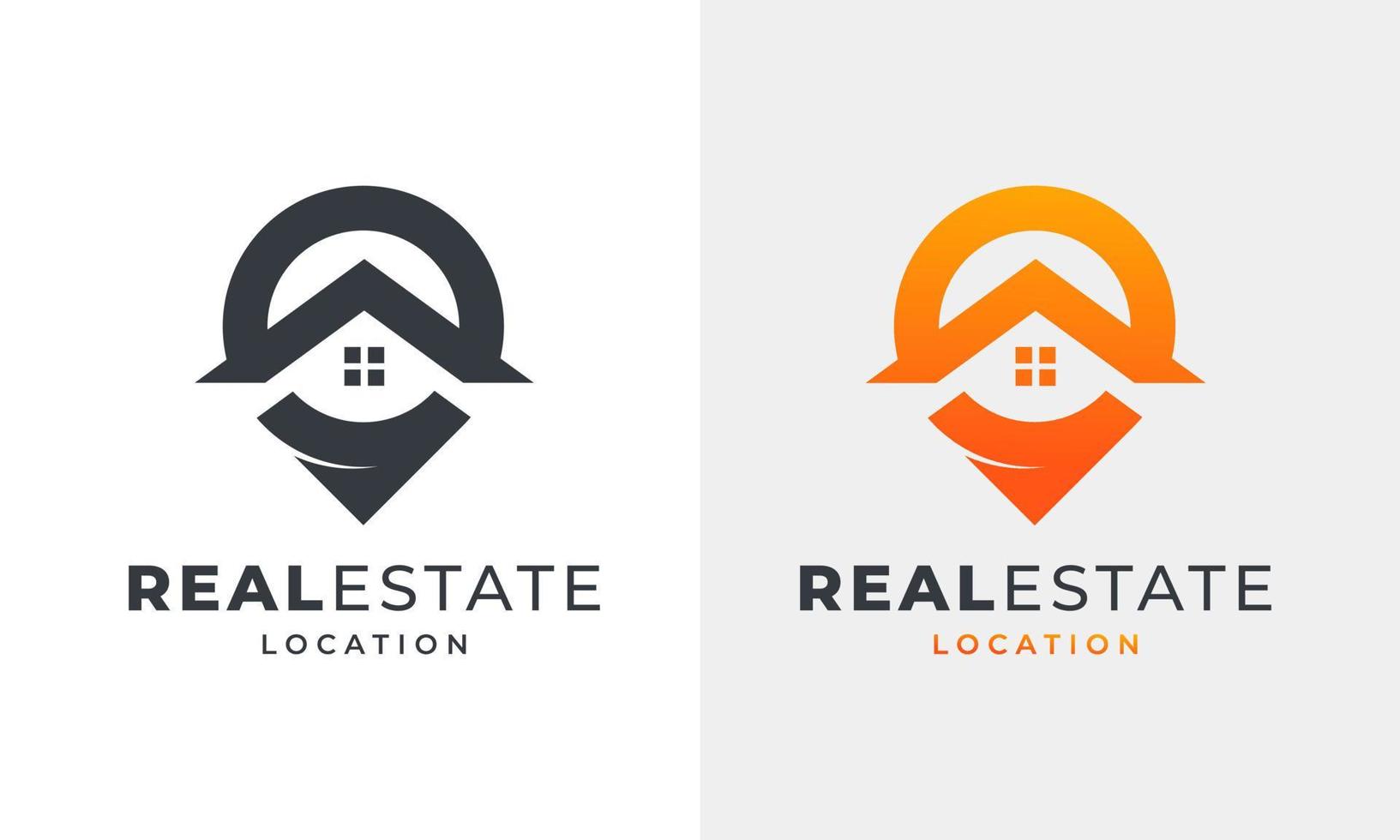 símbolo imobiliário do empreiteiro com inspiração de design de logotipo de localização de pinos vetor