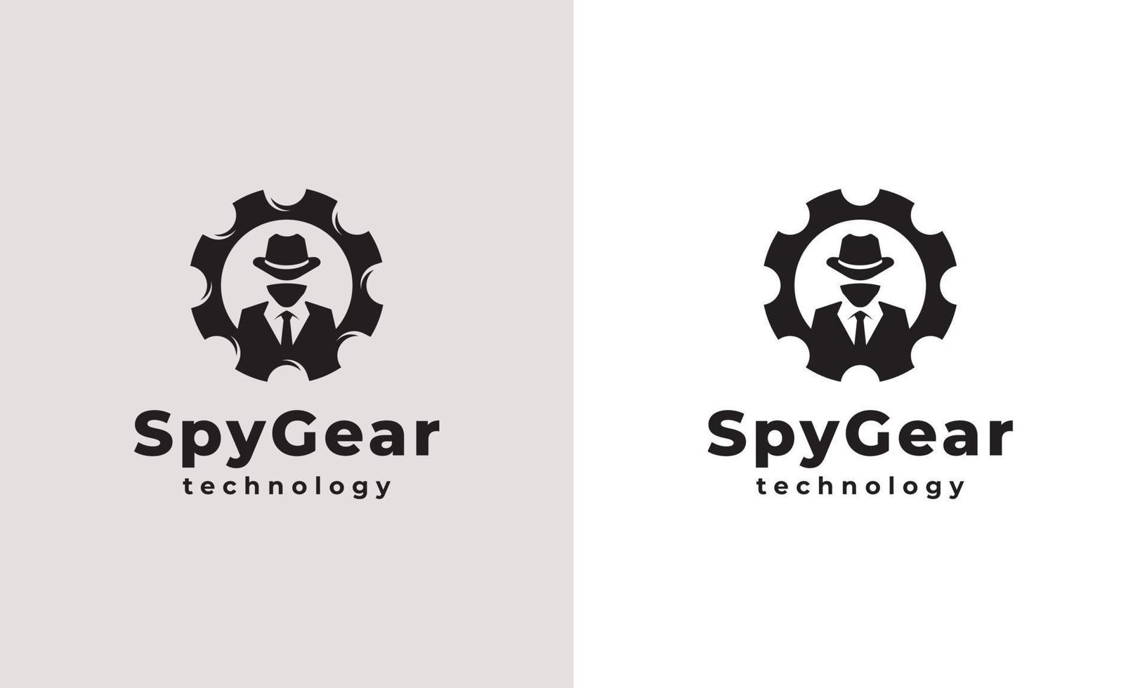 gangster mafia spy gear inspiração de design de logotipo mecânico vetor