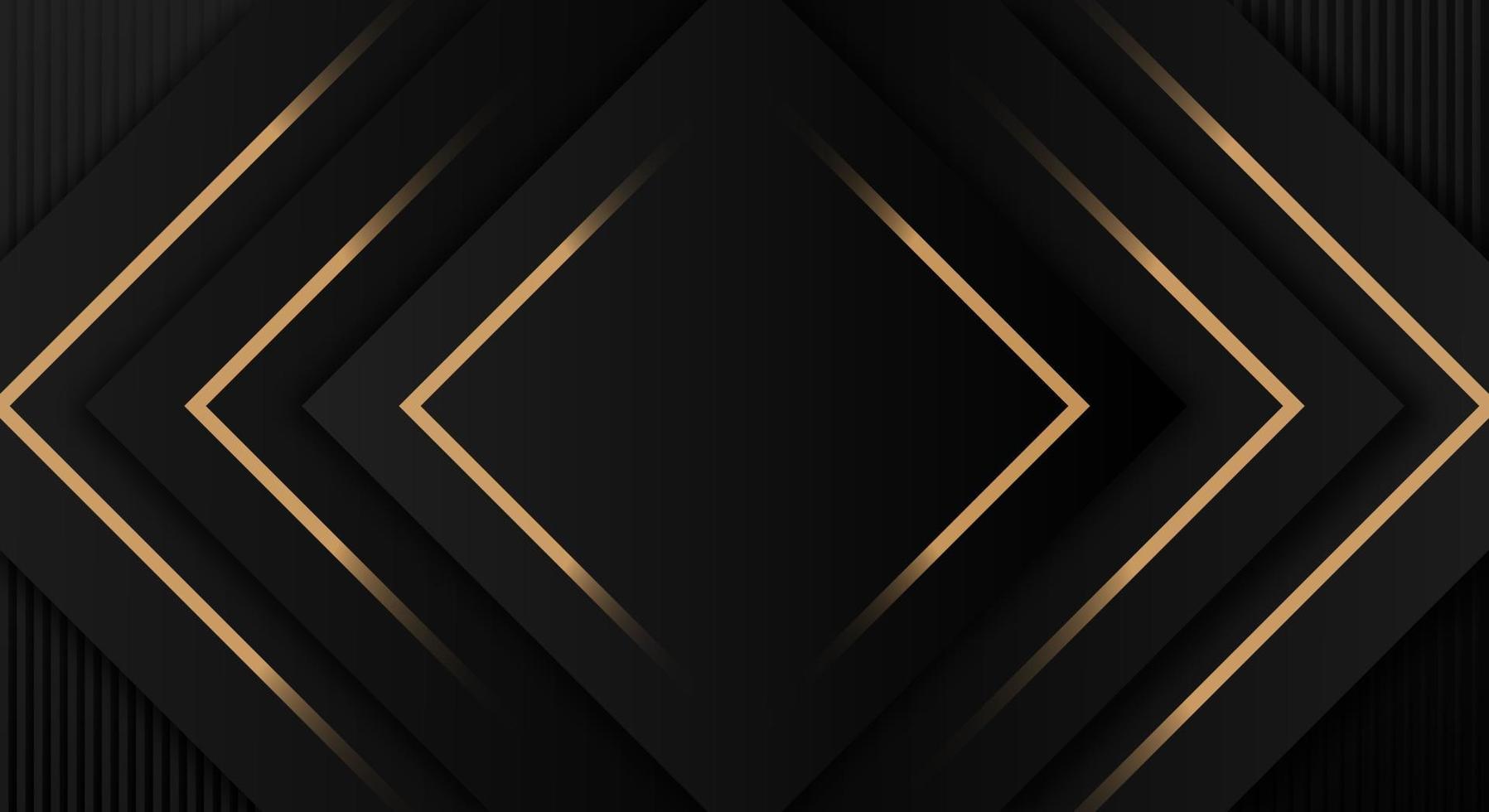 linhas douradas abstratas sobre fundo preto. banner de sexta-feira negra de triângulo geométrico universal de luxo vetor