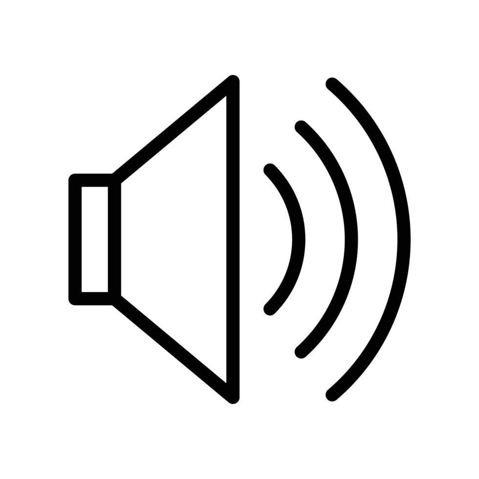 ícone de alto-falante para áudio multimídia ou som no estilo contorno preto vetor