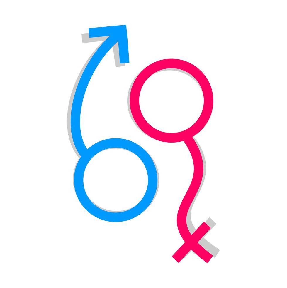ícones femininos masculinos. símbolos masculinos e femininos. vetor de símbolo de gênero. ícone de sexo feminino e masculino. ícone de gênero de casal.