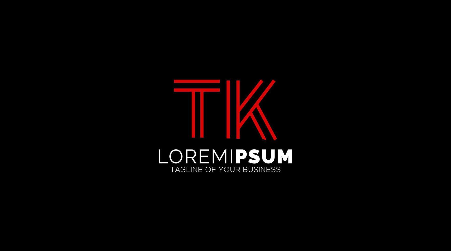 letra abstrata tk logo. este ícone de logotipo incorpora uma forma abstrata de maneira criativa vetor