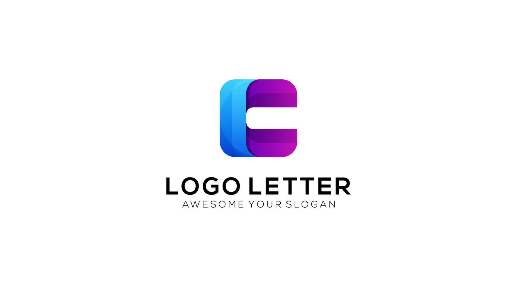 modelo de ilustração vetorial de design de ícone de logotipo letra c vetor