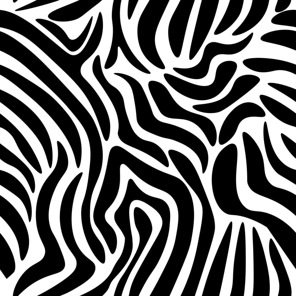padrão sem costura de impressão animal, fundo de vetor de zebra de pele de animal listras pretas em branco