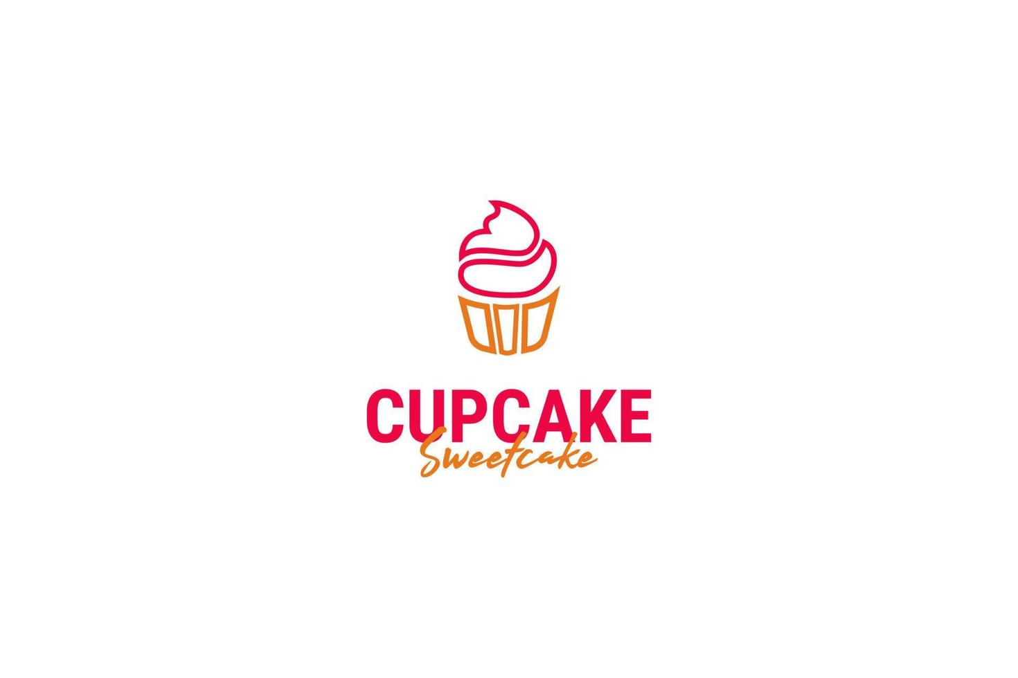 ideia de ilustração vetorial de design de logotipo de cupcake plano vetor